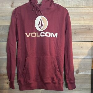 Volcom Men's Burgundy Hoodie Sweater